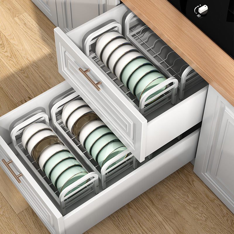 Kitchen Plate Storage Rack with Two Tier