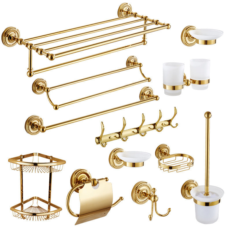 European-style Golden Towel Rack Bath Towel Rack Copper