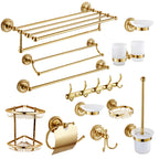 European-style Golden Bath Towel Rack Bath Towel Bar for Bathroom- Copper Made, Hotel Style Towel Hanger