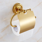 European-style Golden Bath Towel Rack Bath Towel Bar for Bathroom- Copper Made, Hotel Style Towel Hanger