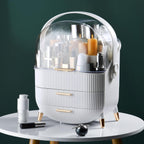 Makeup Organizer,Skincare Organizer With 2 Drawers And Transparent Cover,Cosmetic Display Case For Vanity Organizer And Bathroom Countertop Storage