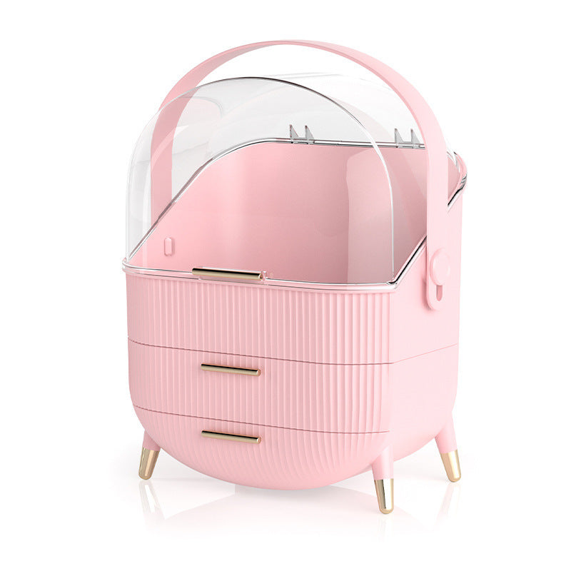 Makeup Organizer,Skincare Organizer With 2 Drawers And Transparent Cover,Cosmetic Display Case For Vanity Organizer And Bathroom Countertop Storage