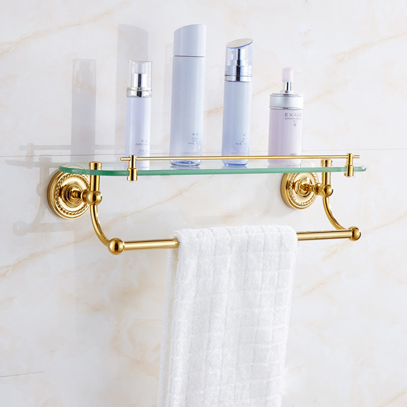 European-style Golden Towel Rack Bath Towel Rack Copper