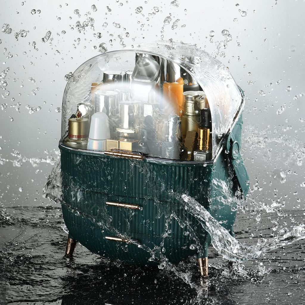 Makeup Organizer,Skincare Organizer With 2 Drawers And Transparent Cover,Cosmetic Display Case For Vanity Organizer And Bathroom Countertop Storage