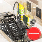 Kitchen Sponge Holder with Water Tray, 2 Tier Sink Caddy Organizer, Sink Box Dish Scrubber Holder, Soap Tray for Kitchen Counter Accessories & Storage Home Wall-mounted Sink