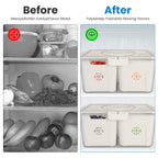 2Pack Airtight Fruit Storage Containers 4 Compartment Food Storage Containers Fruit Vegetable Organizers With 8 Removable Colanders For Fridge Picnic