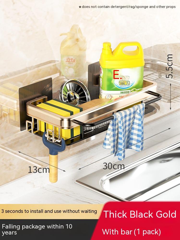 Kitchen Sponge Holder with Water Tray, 2 Tier Sink Caddy Organizer, Sink Box Dish Scrubber Holder, Soap Tray for Kitchen Counter Accessories & Storage Home Wall-mounted Sink Artifact