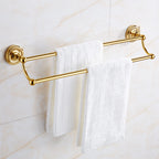 European-style Golden Bath Towel Rack Bath Towel Bar for Bathroom- Copper Made, Hotel Style Towel Hanger