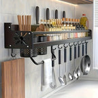 Hot Selling Kitchen Wall Mounted Knife Holder Rack Punch Free Knife Fork Spoon Integrated Storage Rack Kitchen Ware Storage Rack