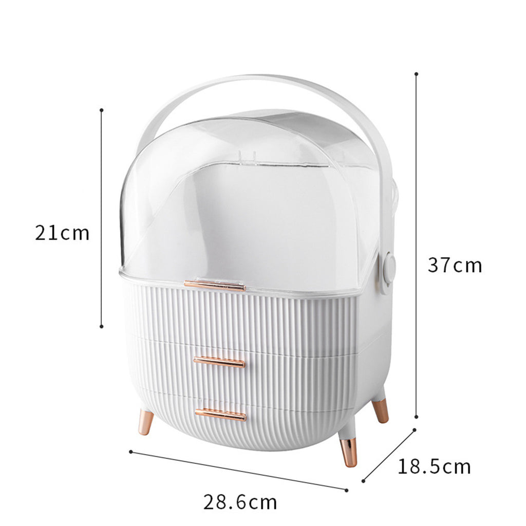 Makeup Organizer,Skincare Organizer With 2 Drawers And Transparent Cover,Cosmetic Display Case For Vanity Organizer And Bathroom Countertop Storage